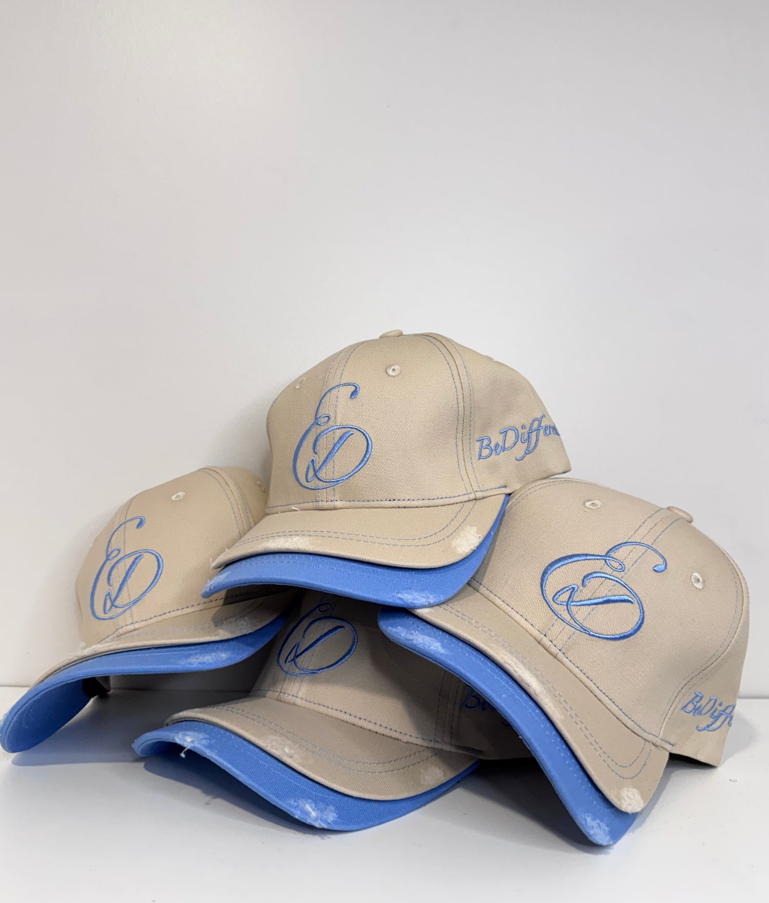 Blue/beige / “Blue Lagoon”- Double Brim Hat