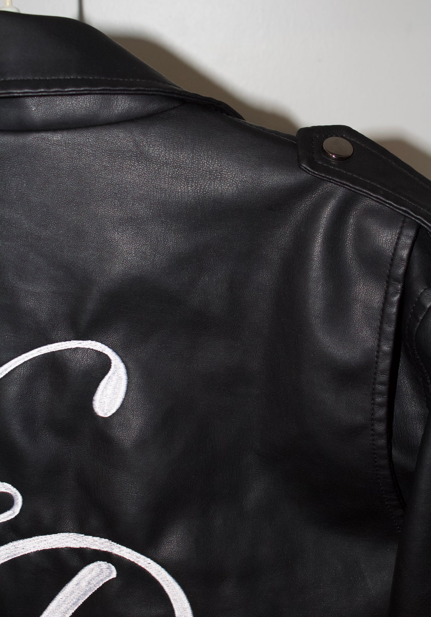 "Dare to Be Different" leather biker jacket