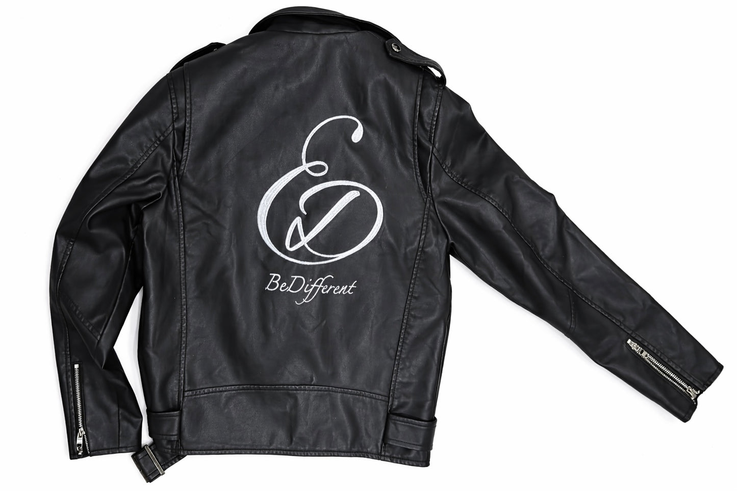 "Dare to Be Different" leather biker jacket