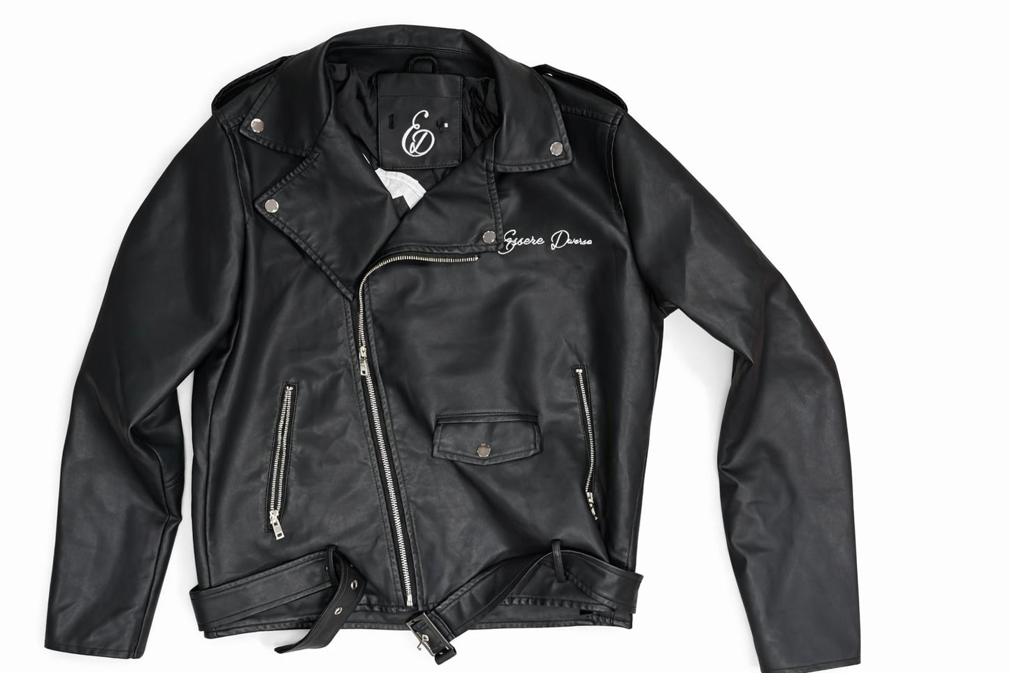 "Dare to Be Different" leather biker jacket